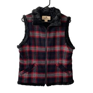 WOOLRICH Women’s Wool Blend Vest with Faux Fur Lining